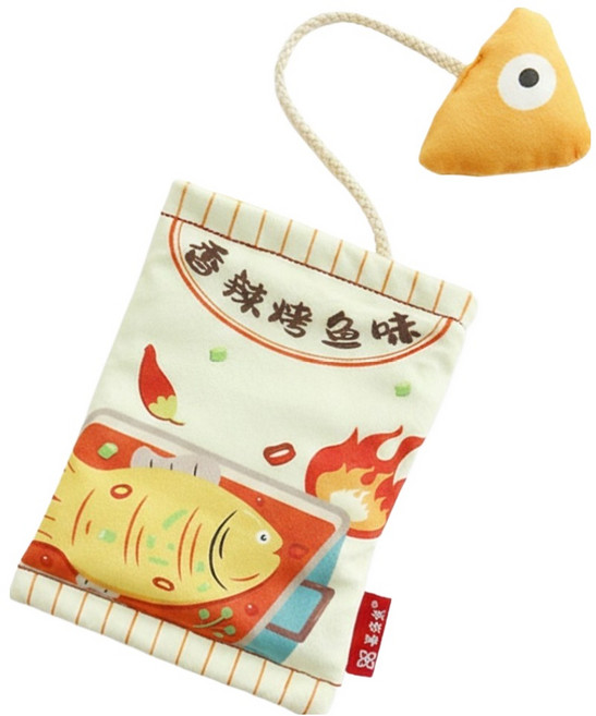둥둥펫 고양이 노즈워크 캣닢 장난감 냠냠봉투 인형, 생선, 1개