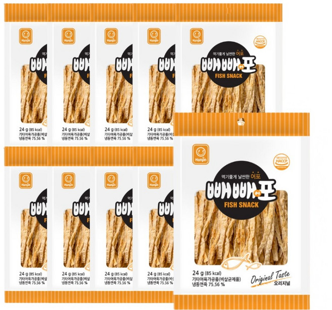한진식품 빼빼어포 오리지널, 24g, 10개
