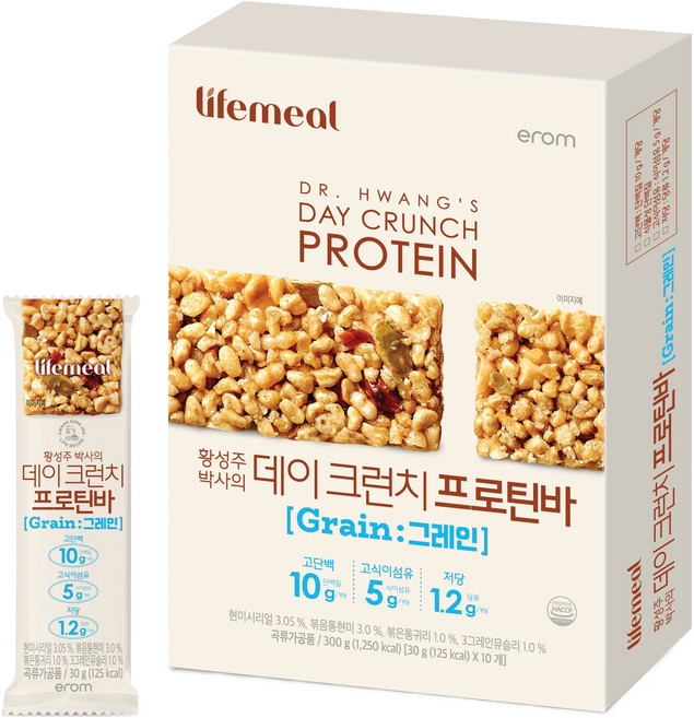 이롬 황성주 데이크런치 프로틴바 10p, 300g, 1박스