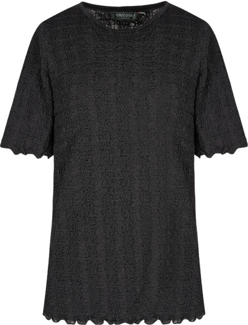 크로커다일 여성용 체형 커버 셋업 라운드 티셔츠 CLDM-TS104