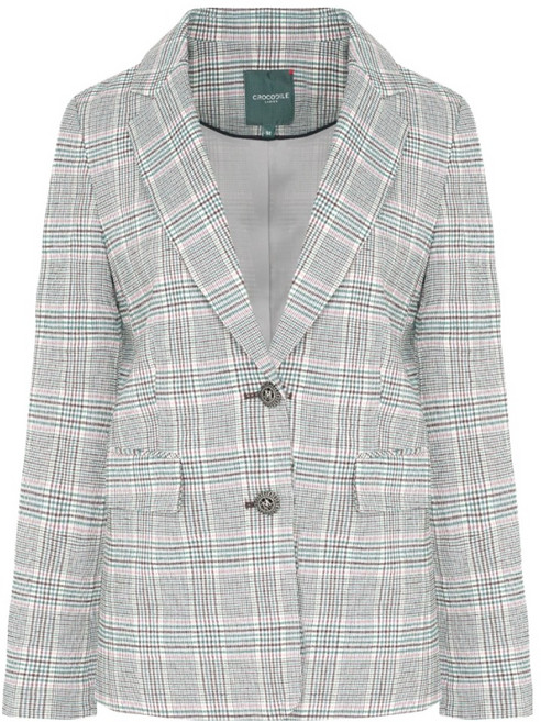 크로커다일 여성용 테일러드 카라 체크재킷 CLDMJK104