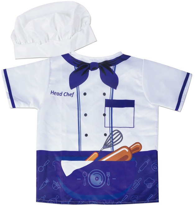 오즈토이 홈쉐프 요리사 가운 + 모자 세트 158-1, 파랑, 1세트