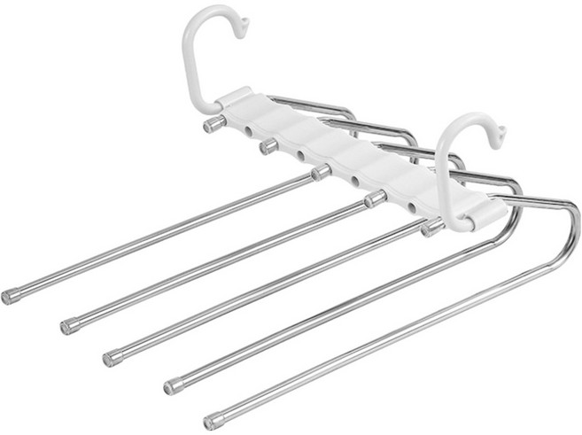 엔도브 접이식 바지걸이 5단, 화이트, 1개