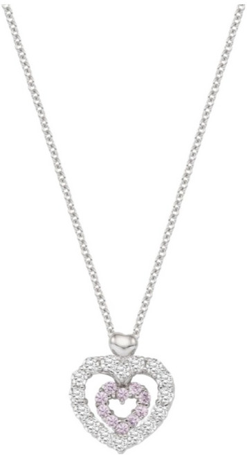 티르리르 여성용 듀얼 하트 큐 실버 목걸이 + 쇼핑백