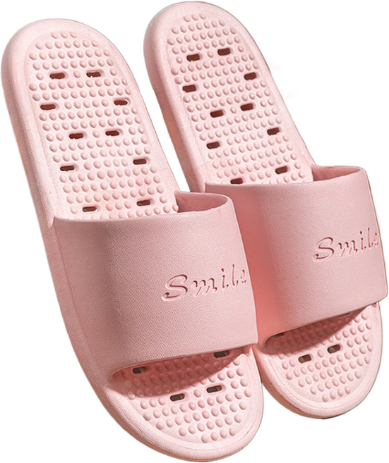 코다치프 가정용 PVC 간편 화장실 슬리퍼 물빠짐 샤워 욕실화, 핑크, 1개