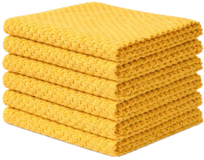 ROI라이프 카페스타일 다용도 컷팅 키친행주 옐로우, 6개