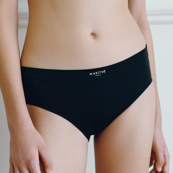 MaritheFrancoisGirbaud 女性 BASIC LOGO 低腰內褲, 黑色