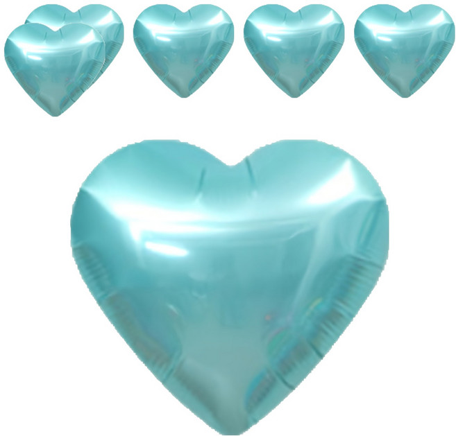 메리벨르 파티 글로우 하트 풍선 42cm, 스카이블루, 6개