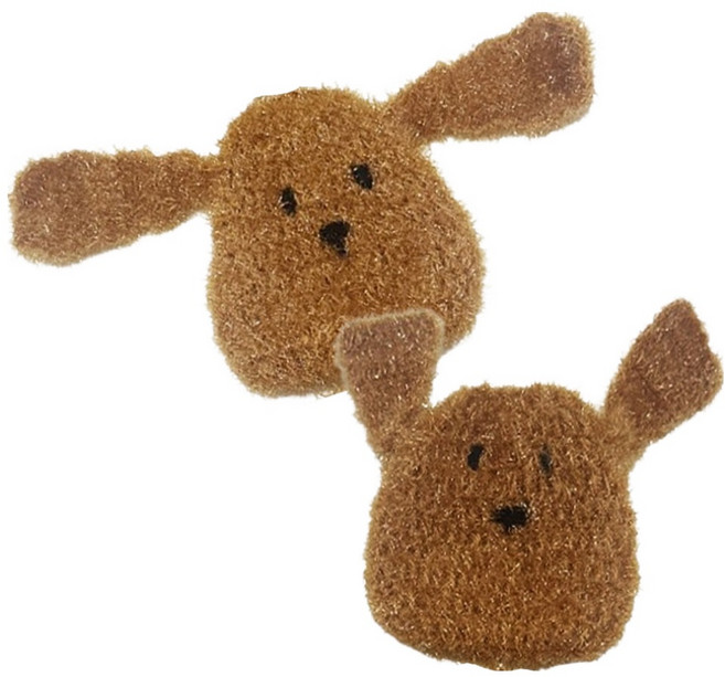 바른리빙 아크릴 강아지 수세미, 2개, 1개입