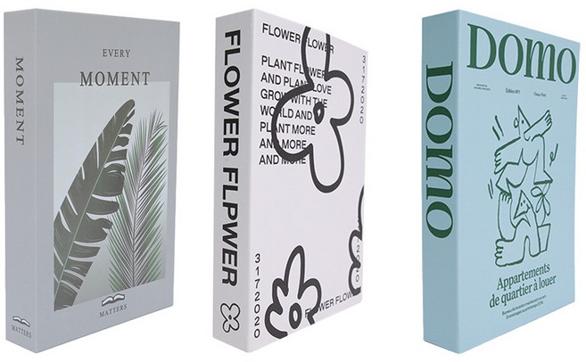 대한 인테리어 감성 촬영 소품 가짜 모형책 거실 장식 페이크북 3종 세트, C type