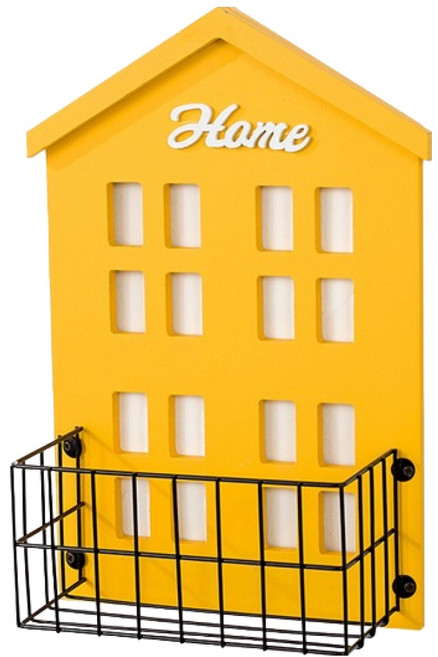 선빛 컬러홈 벽걸이 수납 선반, 옐로우, 1단