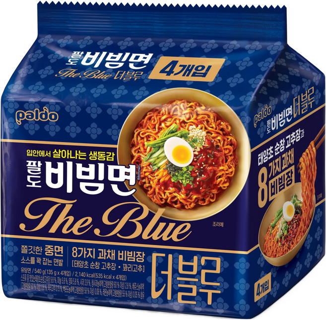 팔도비빔면 더블루 135g, 4개