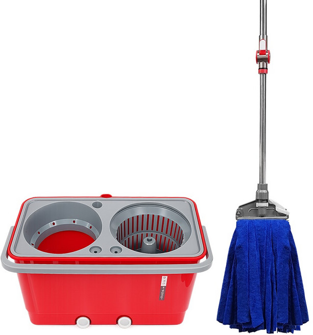 KONA 대걸레 회전 탈수 세척기, 레드, 1개