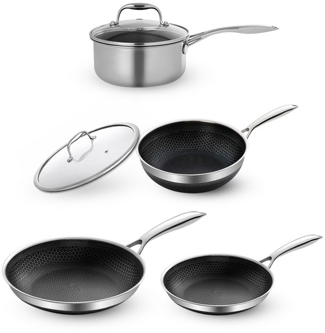 쿡셀 인덕션 세라믹 7세대 냄비 + 프라이팬, 스텐, 6종, 1세트