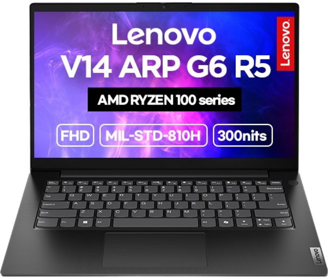레노버 2026 V14 ARP G6 R5 라이젠5 라이젠 100 시리즈, Business Black, 83UT0003KD, 256GB, 16GB, Free DOS