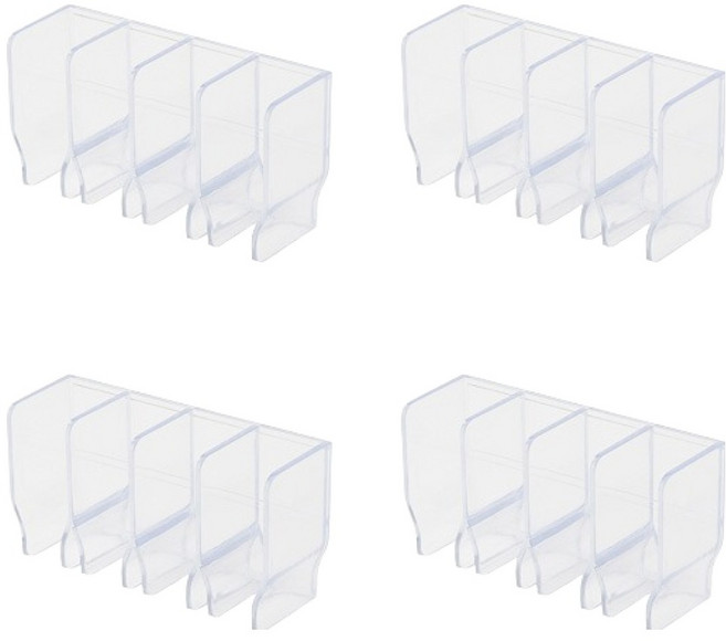 블럭마트 욕실 무타공 부착 치약 튜브홀더 화장품걸이, 투명, 4개