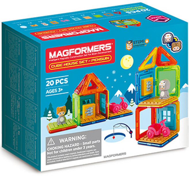 맥포머스 큐브하우스 펭귄 세트 20p, 1세트, 혼합색상
