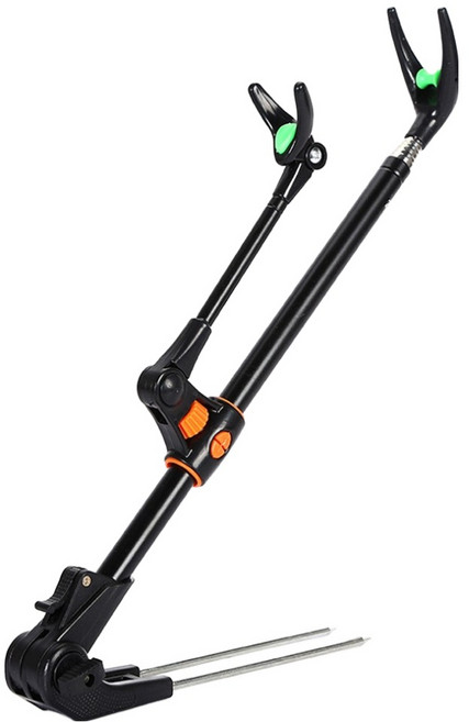 SRF 7단 조절 낚시대 받침대, 블랙