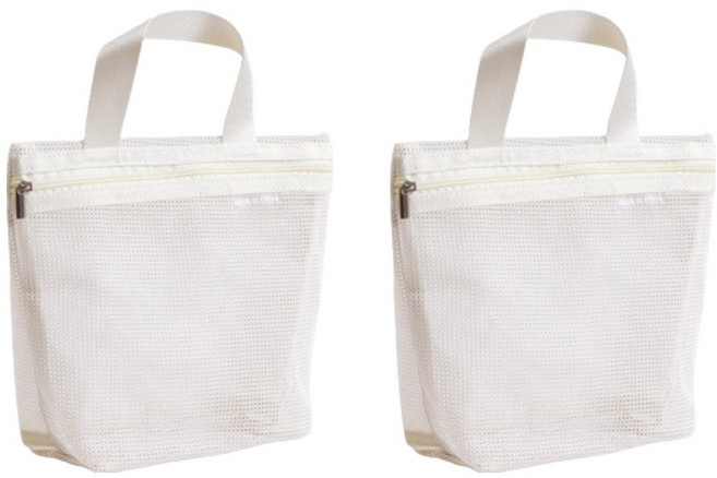 블럭마트 메쉬 심플 목욕가방 2p, 화이트