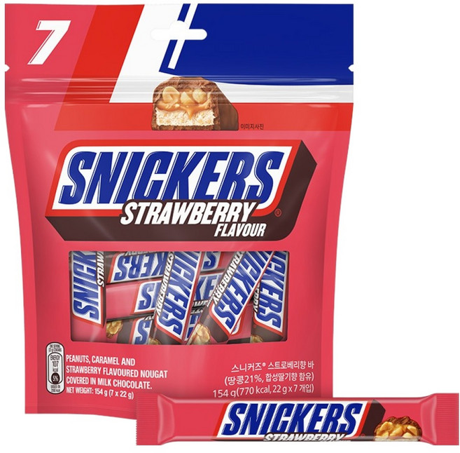 스니커즈 스트로베리향 바, 154g, 1개