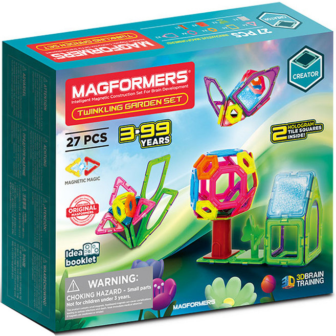 맥포머스 트윙클링 가든 세트 27p, 혼합색상, 1세트