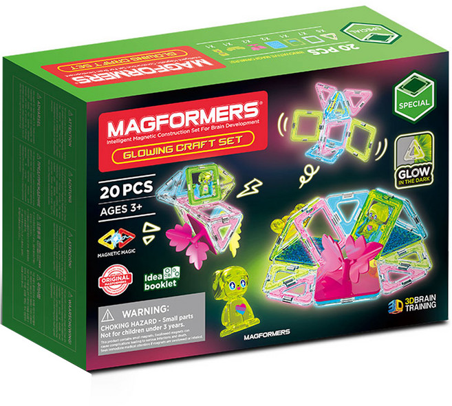 맥포머스 글로잉 크래프트 세트 20p, 혼합색상, 1세트