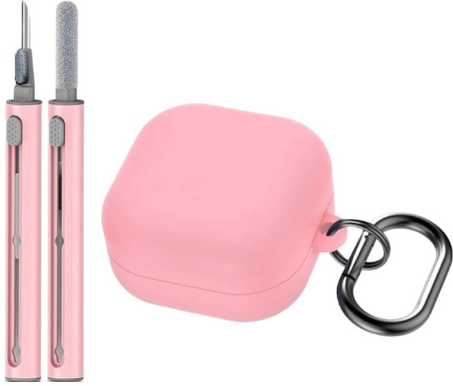 루센트 실리콘 케이스 크리닝키트 3종 세트, 핑크, 1세트, 삼성 버즈4 / 4Pro