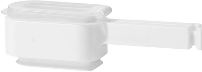 ROI라이프 뚜껑이 있는 비닐 밀봉클립 뚜껑형 라지 13.9 x 4.2 cm, 화이트, 1개