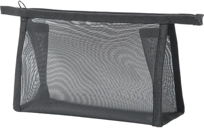 훈스픽 다용도 메쉬 화장품 정리 보관 파우치 S, 블랙, 1개