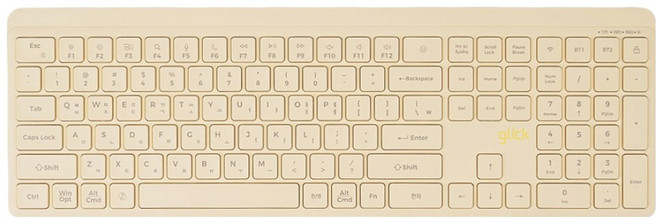 지클릭커 사일런스 L 로우프로파일 풀윤활 블루투스 이지스위치 무소음 풀배열 무선 키보드, 제조사축, WK110B, 바닐라 옐로우