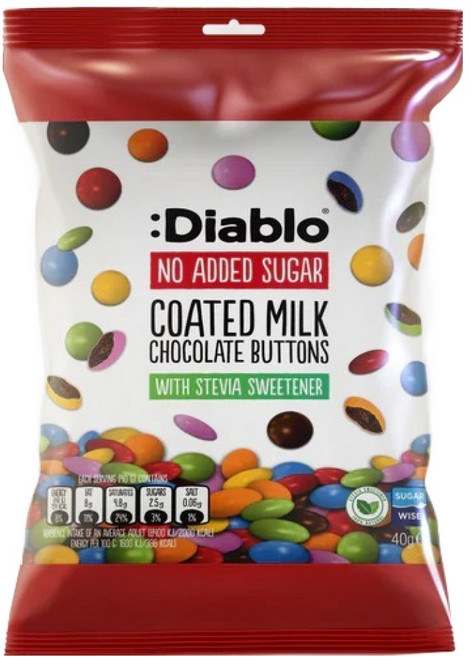 디아블로슈가프리 무가당 밀크 초콜릿 버튼, 40g, 1개