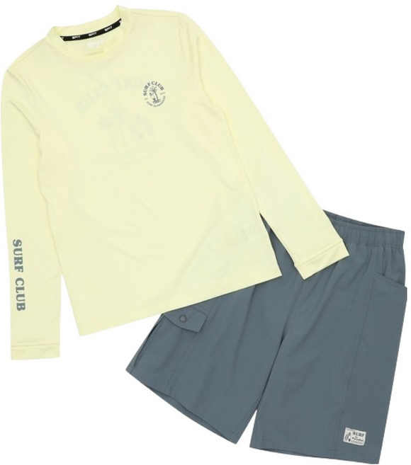 에스핏 긴팔 래쉬가드 4.5부 상하의 세트 SKY304MKWH01