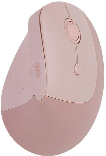 지클릭커 오피스프로 버블 휠 블루투스 인체공학 손목보호 버티컬 무선 마우스, 핑크, OPV20