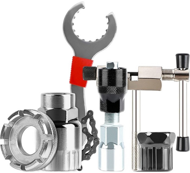 BTR 자전거 스프라켓 크랭크 교체 수리 도구 6종 세트, 1세트