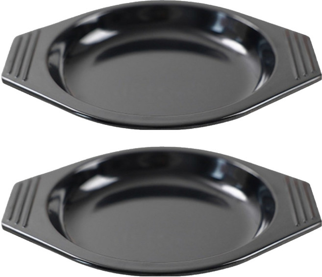 웰롯 고무나무 멜라민 단열 뚝배기받침 블랙, 2개