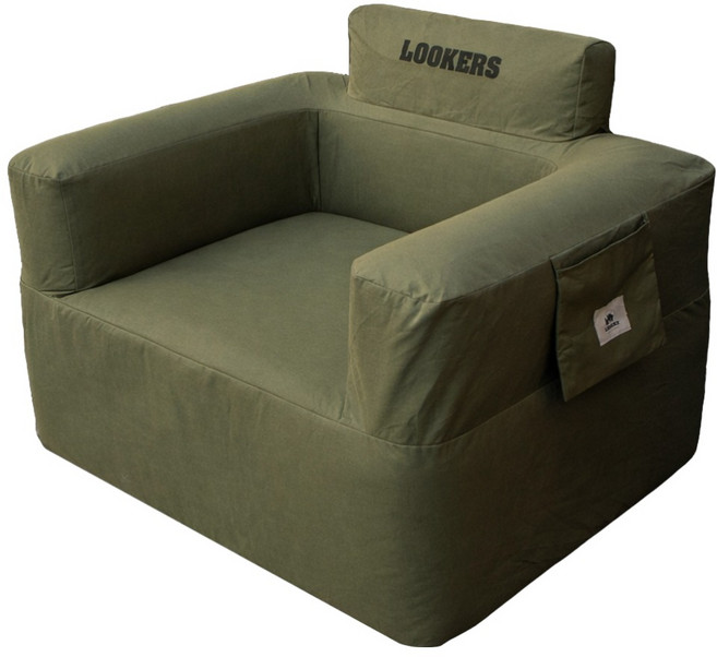 Lookers 內建幫浦單人充氣沙發, 卡其色, 1個