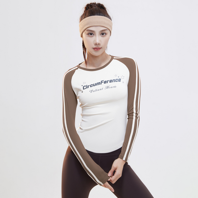 여신 고탄성 런닝 요가 피트니스 긴팔 티셔츠 YSFY76