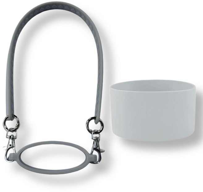 라임리빙 스탠리 호환 텀블러 실리콘 스트랩 + 바닥커버 세트, 그레이, 1세트