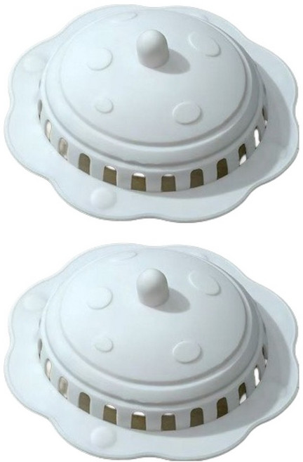 블럭마트 욕실 냄새방지 물빠짐 배수구 실리콘 덮개 2p, 화이트
