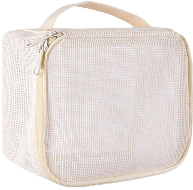 블럭마트 파스텔 메쉬 목욕가방, 화이트