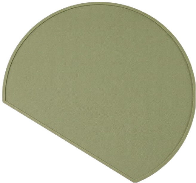 블럭마트 모던 반원 실리콘 식탁매트, 그린, 1개, 41 x 32 cm