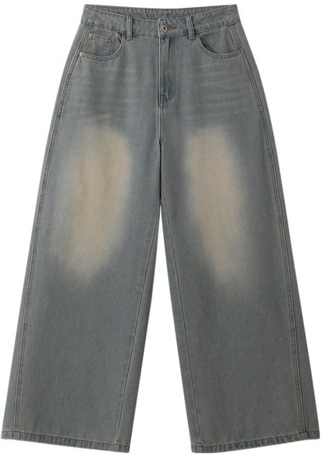 엠엔씨 남녀공용 롱/숏 기장 절개워싱 와이드 청바지 MDPT002LJ