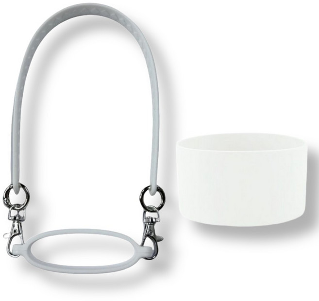 라임리빙 스탠리 호환 텀블러 실리콘 스트랩 + 바닥커버 세트, 화이트, 1세트