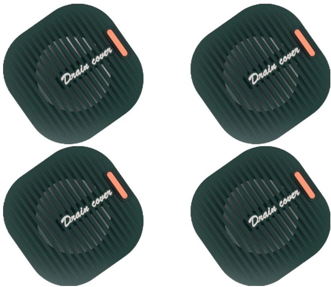 블럭마트 비비드컬러 실리콘 욕실 배수구 거름망 4p, 그린