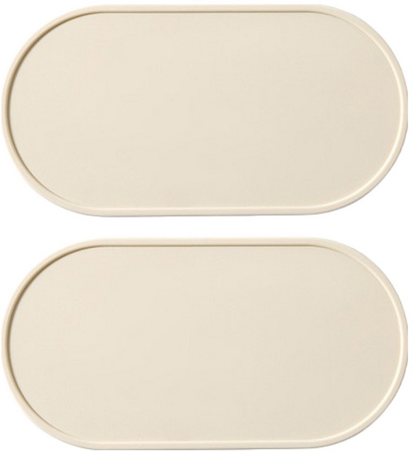 블럭마트 파스텔 실리콘 식탁매트, 크림, 2개, 소형(20.6 x 10.6 cm)