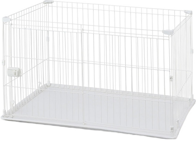 아이리스 반려동물 트레이 포함 시스템 울타리 STS‑1200T, 화이트, 1개