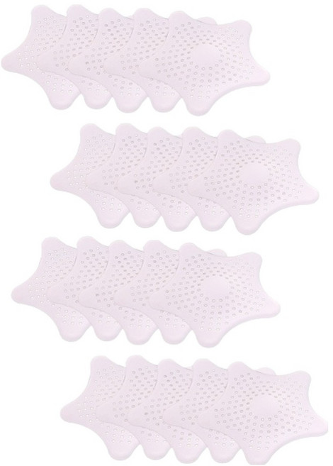 블럭마트 별모양 실리콘 흡착 욕실 배수구 거름망 20p, 화이트