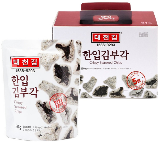 대천김 한입 김부각 915 5p, 1개, 250g