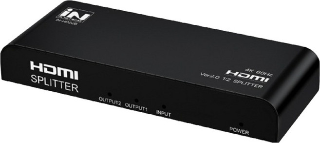 인네트워크 4K 60Hz 지원 HDMI Ver2.0 화면복제 1:2 영상 분배기 아답터 포함 IN-HD22B, 혼합색상, 1개