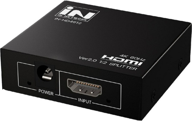 인네트워크 4K 60Hz 지원 HDMI Ver2.0 화면복제 1:2 미니 영상 분배기 아답터 포함 IN-HD4612, 1개, 혼합색상